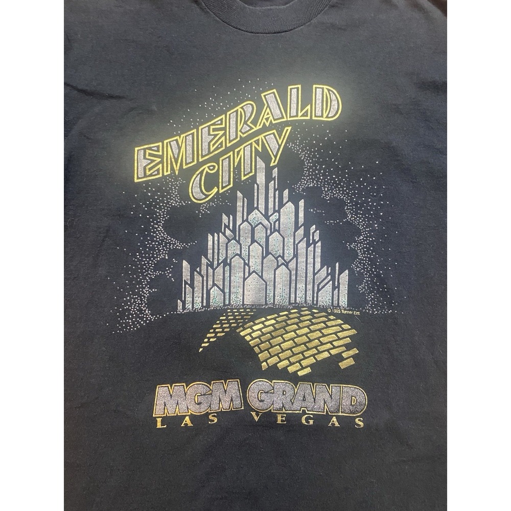 Vintage 1993 Mgm Grand Las Vegas Emerald City T-Shirt Mens Large Black Wizard Oz View 2